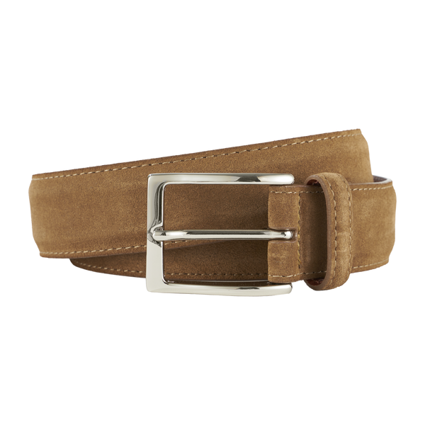 Alden Belt in Snuff Suede with Nickle Buckle