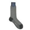 Bresciani Calf Length Cotton Socks with Houndstooth Motif