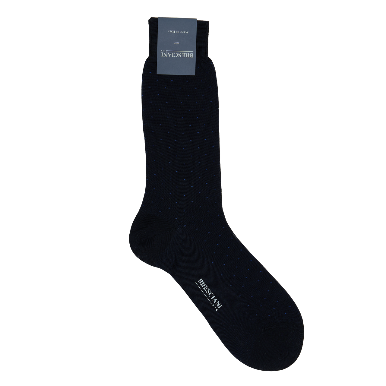 Bresciani Calf Length Cotton Socks with Pin Dots