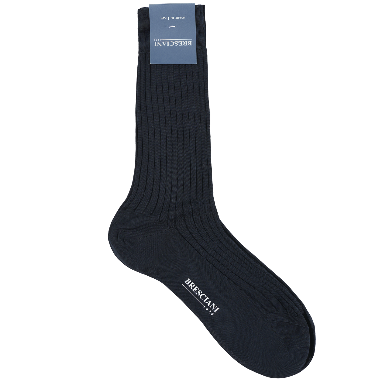 Bresciani Calf Length Cotton Socks in Solid Colours