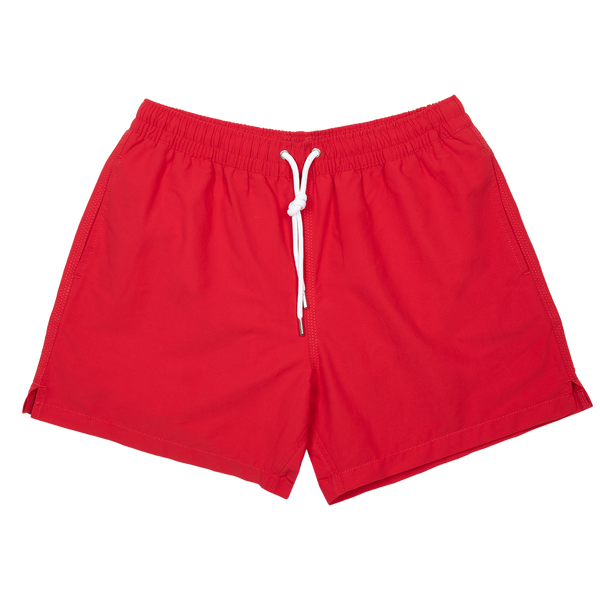 Drake's Swim Shorts in Solid Red