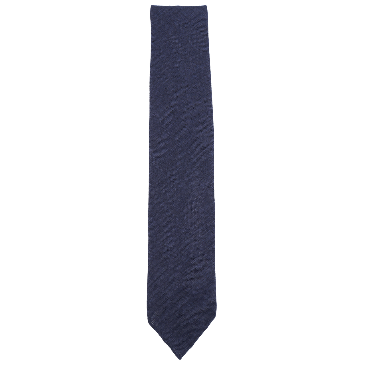 Drake's Tie in Solid Colour Woven Silk Tussah with Hand-Rolled Tip