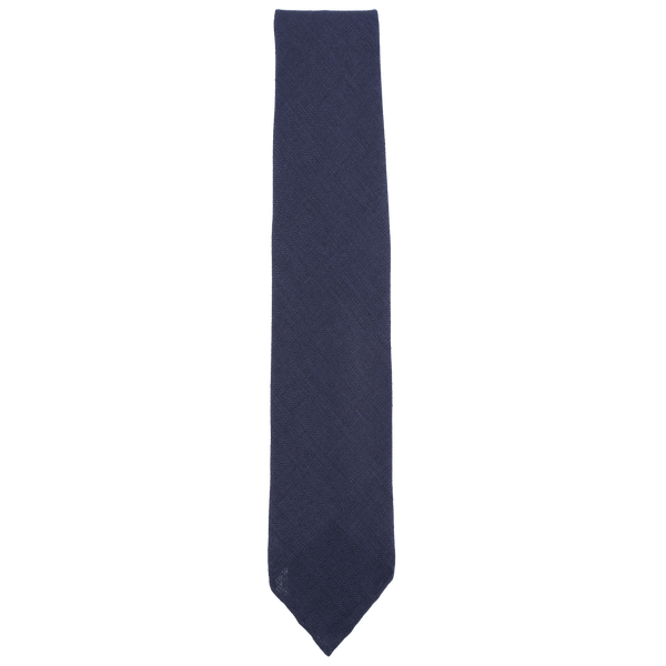 Drake's Tie in Solid Colour Woven Silk Tussah with Hand-Rolled Tip