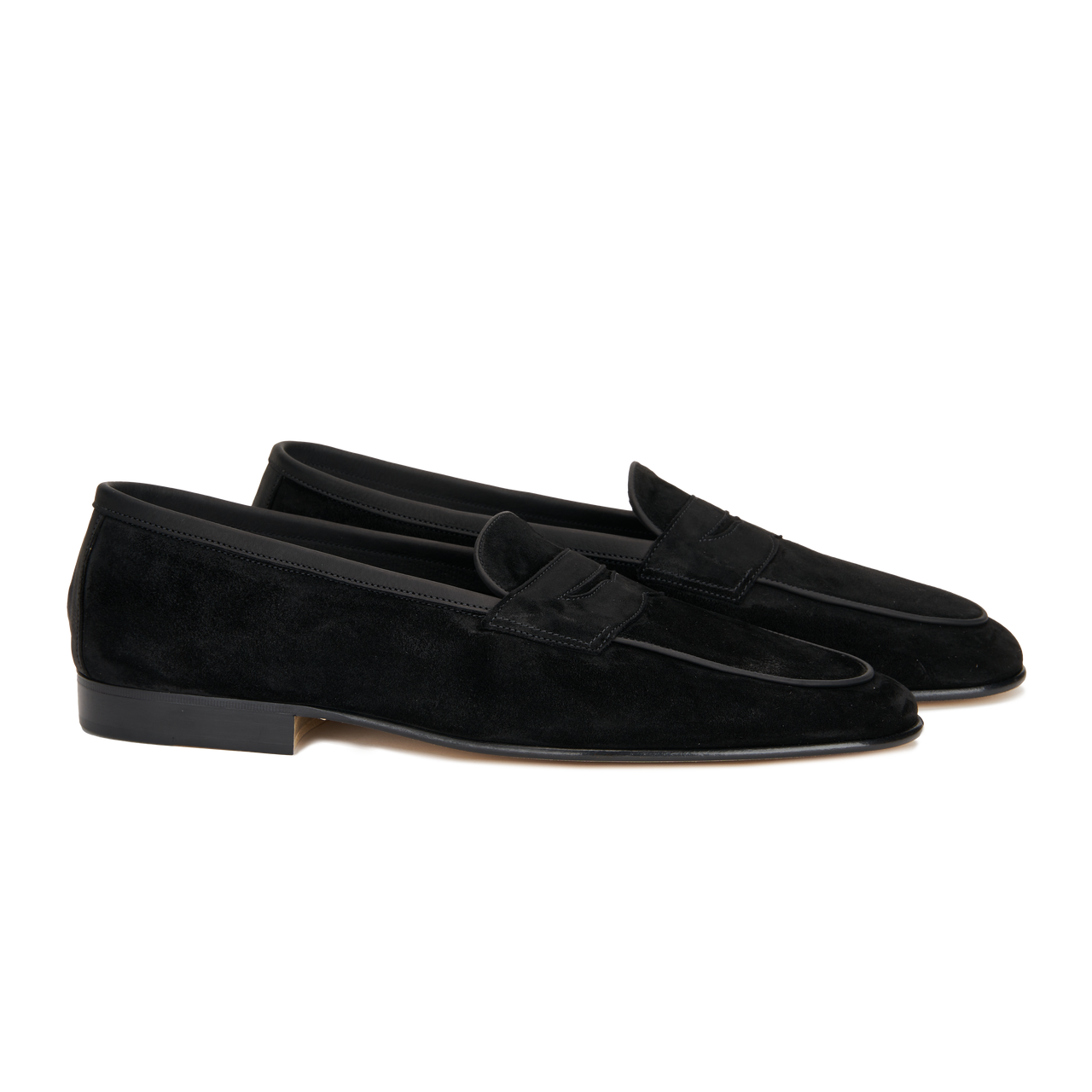 Edward Green Polperro in Unlined Black Baby Calf Suede