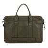 Frank Clegg x WJ & Co. Bound Edge Zip-Top Briefcase in Olive Tumbled Leather