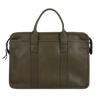 Frank Clegg x WJ & Co. Bound Edge Zip-Top Briefcase in Olive Tumbled Leather