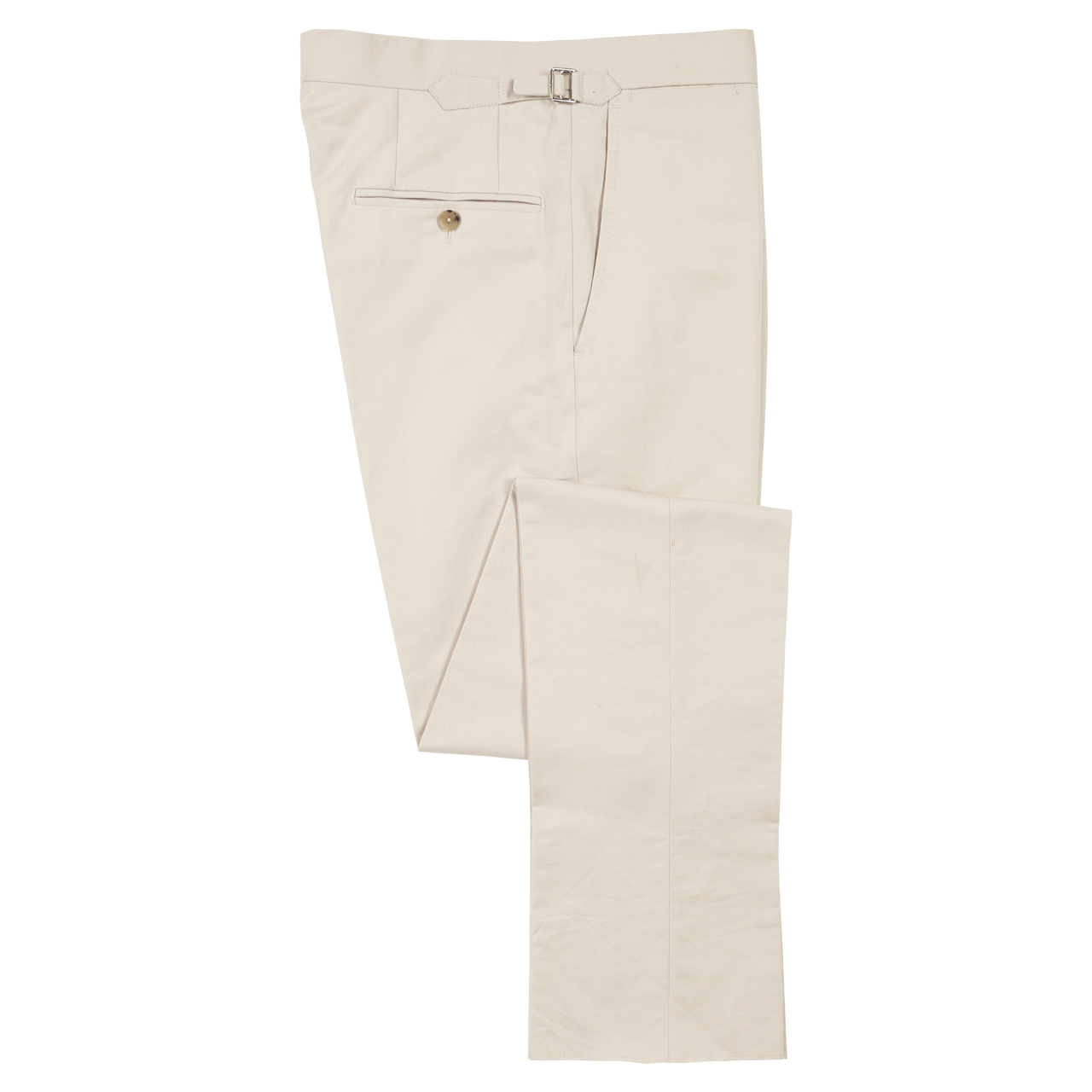 P. Johnson Trousers in Cream Cotton-Linen