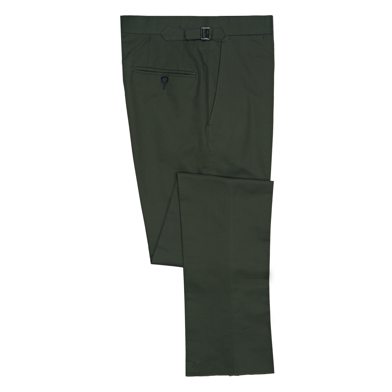 P. Johnson Trousers in Dark Olive Cotton-Linen