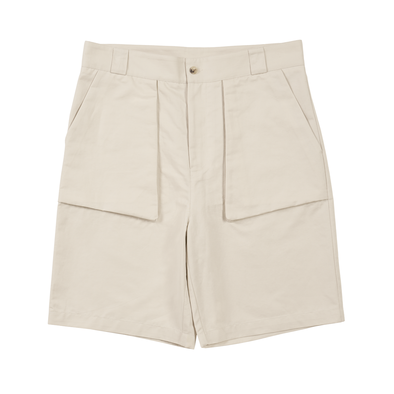 P. Johnson Walking Shorts in Cream Cotton-Linen