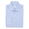 P. Johnson Shirt in Blue and White Bengal Stripe Cotton Twill with Spread Collar
