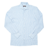 P. Johnson Shirt in Blue and White Stripe Linen with Cutaway Collar